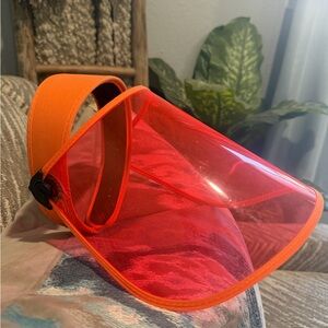 Neon Orange Headband with Sun Visor - Lightweight Protective Hat